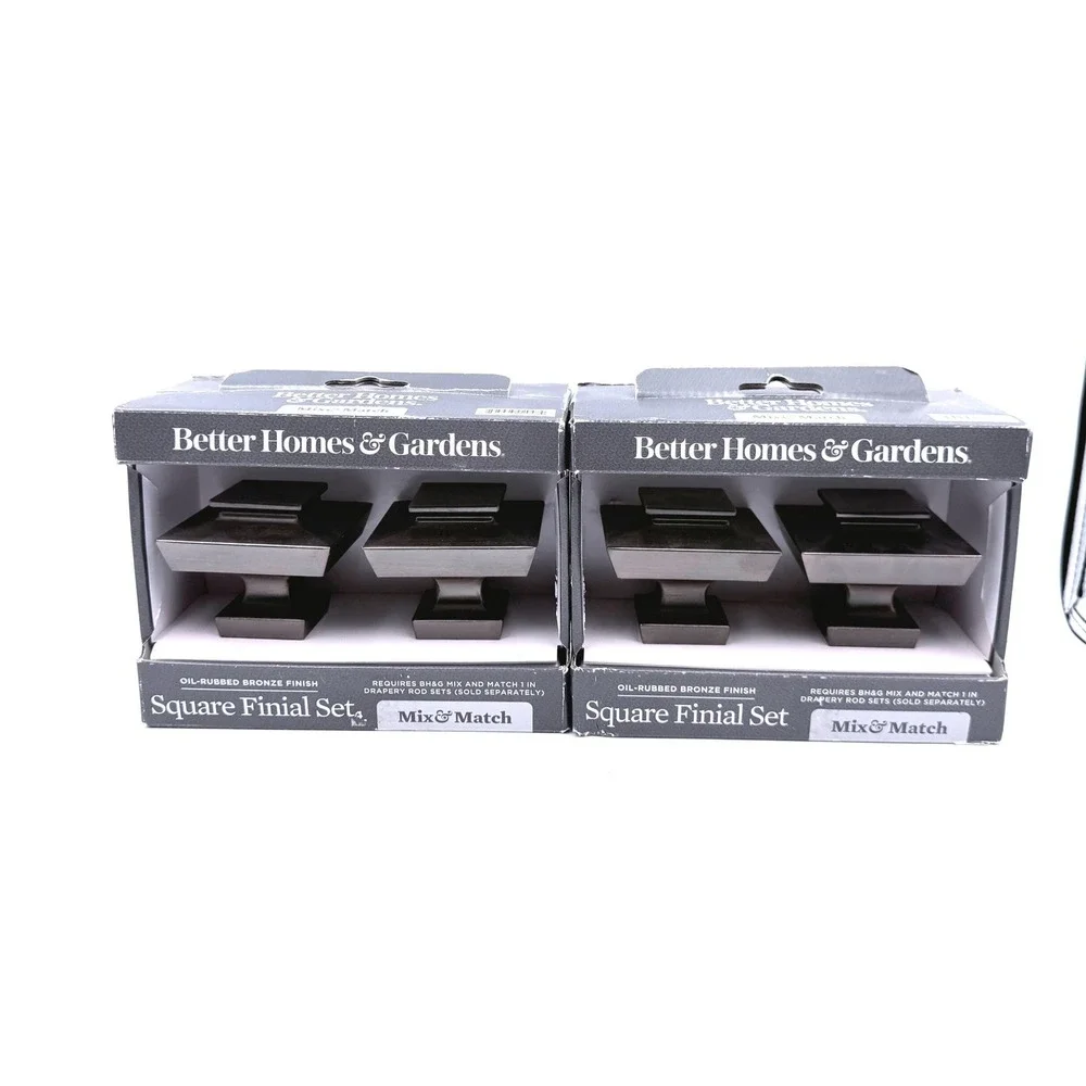 Better Homes & Gardens Square Finial Set 1 In Oil Rubbed Bronze 2 Packs 4 Total